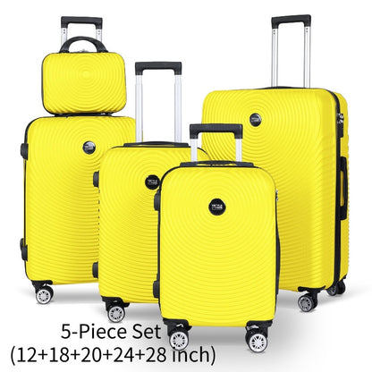 YSTYLE 3pcs/5pcs Luggage Set – ABS Carry-On Suitcases with 360° Silent Spinner Wheels & TSA Combination Lock