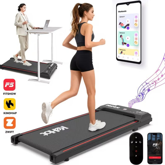 Silent Folding Electric Treadmill, Adjustable Speed 12 km/h, LED
