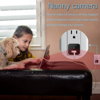 Caricatore USB con Videocamera Full HD 1080P – Sensore 2MP, Motion Detection, Visione Notturna, microSD 64GB